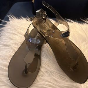 Michael Kors charcoal/black jelly sandals